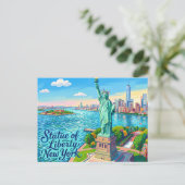 Carte Postale Statue de la Liberté, New York (Debout devant)