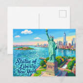 Carte Postale Statue de la Liberté, New York (Devant / Derrière)