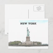 Carte Postale Statue de la Liberté - New York (Devant / Derrière)