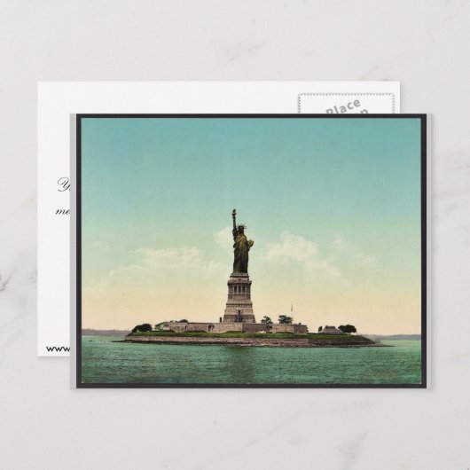 Carte Postale Statue de la Liberté, New York Harbour classique P (Devant / Derrière)