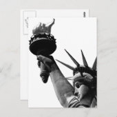 Carte Postale Statue de la Liberté Noir & Blanc (Devant / Derrière)