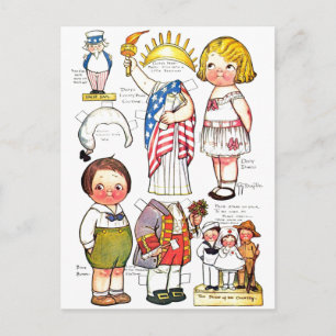 Carte Postale Statue de la Liberté Oncle Sam George Washington P
