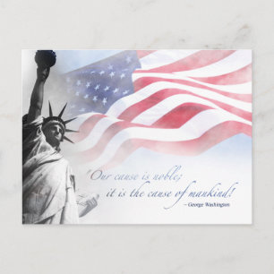 Carte Postale Statue de la Liberté Patriotique Citation Américai