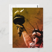 Carte Postale Statue de la Liberté Pop Art Couleurs d'automne (Devant / Derrière)