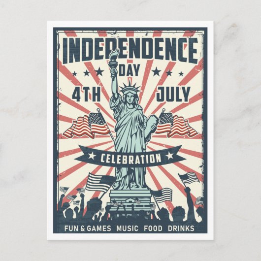 Carte Postale Statue de la Liberté Rétro (Devant)