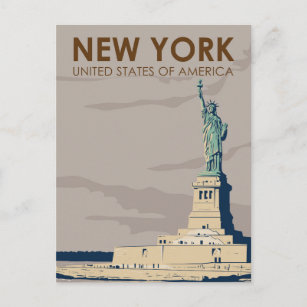 Carte Postale Statue de la Liberté Retro de New York