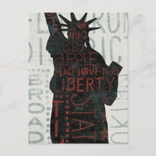Carte Postale Statue de la liberté Silhouette (Devant)