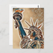 Carte Postale Statue de la Liberté stylisée (Devant / Derrière)