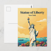 Carte Postale Statue de la Liberté USA (Devant / Derrière)