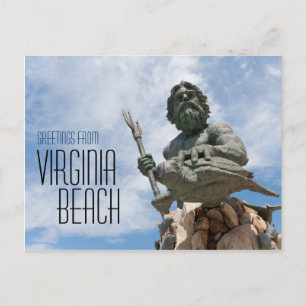 Carte Postale Statue de la plage du roi Neptune Virginia