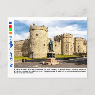 Carte Postale Statue de la reine Victoria à l'extérieur, château