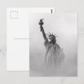 Carte Postale Statue de l'Amérique de la Liberté Noir et Blanc (Devant / Derrière)