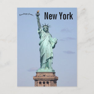 Carte Postale Statue De Liberty Blue Sky New York États-Unis
