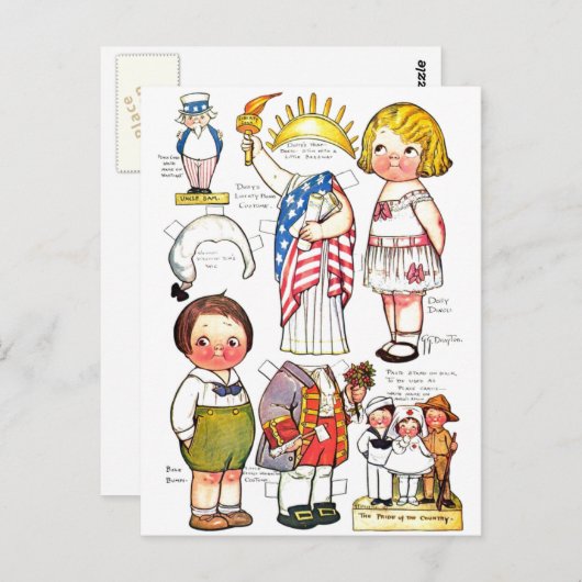 Carte Postale Statue de l'oncle de la Liberté Sam George Washing (Devant / Derrière)