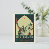Carte Postale Statue de Montpellier Louis XIV illustration Franc (Debout devant)