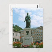 Carte Postale Statue de Mozart à Salzbourg (Devant / Derrière)