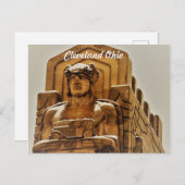 Carte Postale Statue de Neige Cleveland (Devant / Derrière)