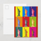 Carte Postale Statue de New York City Liberty Pop Art (Devant / Derrière)