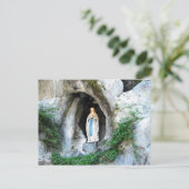 Carte Postale Statue de Notre-Dame de Lourdes, Lourdes, France (Debout devant)