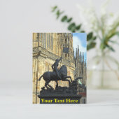 Carte Postale Statue de Prague personnalisable (Debout devant)