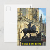 Carte Postale Statue de Prague personnalisable (Devant / Derrière)