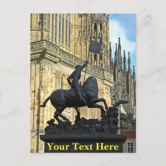 Carte Postale Statue de Prague personnalisable (Devant)