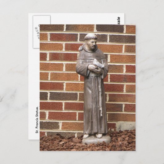 Carte Postale Statue de Saint François (Devant / Derrière)