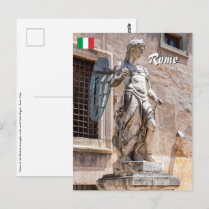 Carte Postale statue de San Michele dans le château Sant'Angelo 