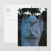 Carte Postale Statue de Savannah GA Angel dans le cimetière (Devant / Derrière)