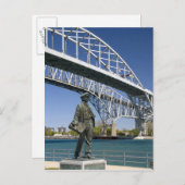 Carte Postale Statue de Thomas Edison de l'artiste local Mino (Devant / Derrière)