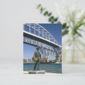 Carte Postale Statue de Thomas Edison de l'artiste local Mino (Debout devant)