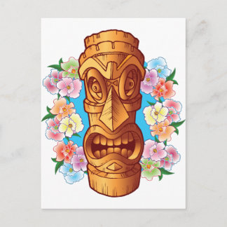 Carte Postale Statue de Tiki de bande dessinée