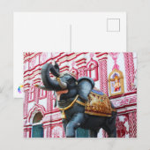 Carte Postale Statue d'éléphant devant le temple, Sirsi (Devant / Derrière)