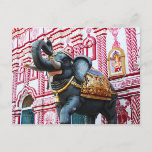 Carte Postale Statue d'éléphant devant le temple, Sirsi