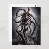 Carte Postale Statue déplaisante d'une entité Alien ancienne (Devant / Derrière)