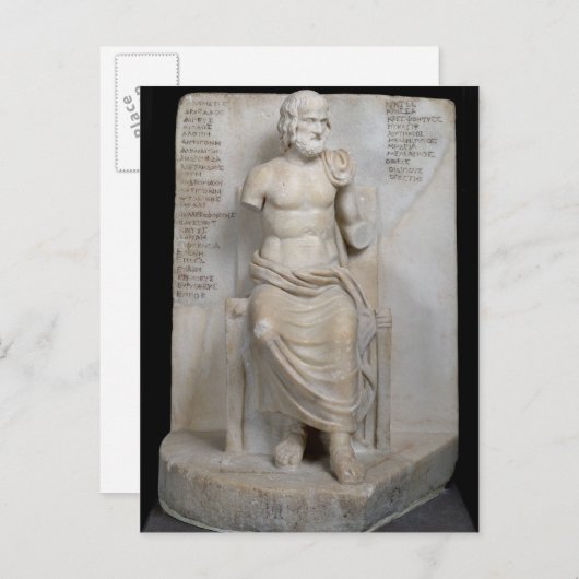 Carte Postale Statue d'Euripides (Devant / Derrière)