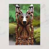 Carte Postale Statue d'ours en bois (Devant)