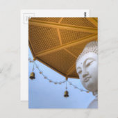 Carte Postale Statue du Bouddha dans Ciel Bleu, cloches paraplui (Devant / Derrière)