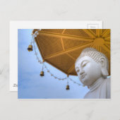 Carte Postale Statue du Bouddha dans Ciel Bleu, cloches paraplui (Devant / Derrière)