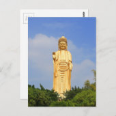 Carte Postale Statue Du Bouddha D'Or, Levée À La Main, Arbres (Devant / Derrière)