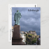 Carte Postale statue du château d'edinburgh (Devant / Derrière)