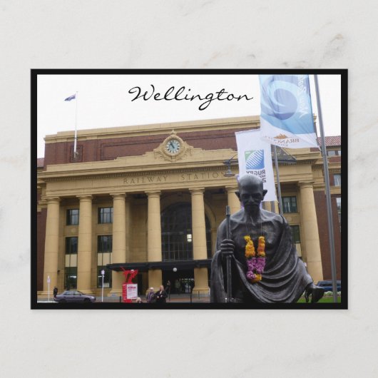 Carte Postale statue du chemin de fer de wellington (Devant)