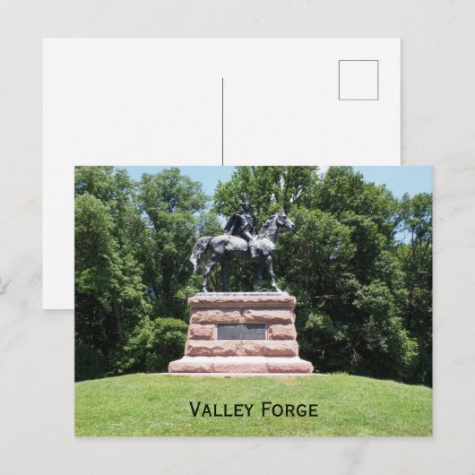 Carte Postale Statue du général Anthony Wayne (Devant / Derrière)