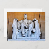 Carte Postale Statue du Lincoln Memorial, Washington D.C. (Devant / Derrière)
