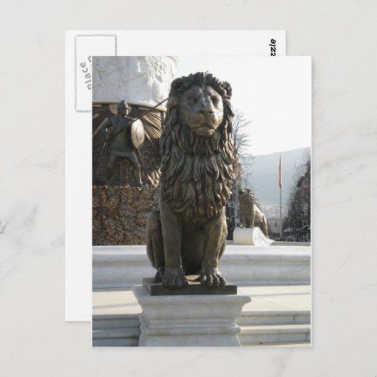Carte Postale Statue du lion (Devant / Derrière)