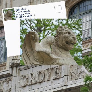 Carte Postale Statue du lion ailé d'Asheville Historic Grove Arc