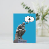 Carte Postale Statue du Penseur de Rodin - Pensez Positif (Debout devant)
