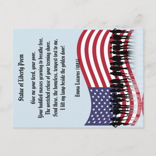 Carte Postale Statue du poème de la liberté, Une nation d'immigr (Devant)