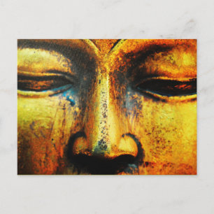 Carte Postale Statue en bronze d'or du visage des Bouddhas
