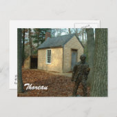 Carte Postale Statue et cabine de Thoreau (Devant / Derrière)